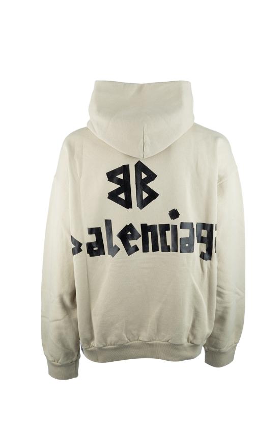 25FW 발렌시아가 테이프 포켓 후디 744441TSV86 9501 Beige - BALENCIAGA