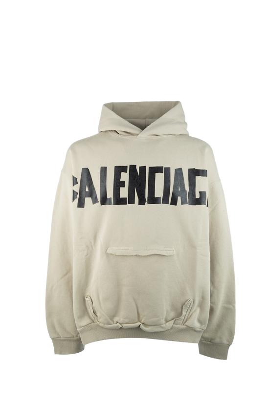 25FW 발렌시아가 테이프 포켓 후디 744441TSV86 9501 Beige