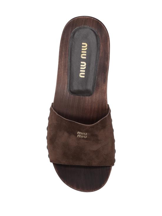 25FW 미우미우 뮬/슬리퍼 5Z425EFA030Z5O F0003 MORO - MIU MIU