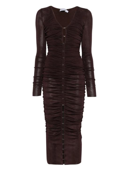 25FW 셀프 포트레이트 롱 원피스 PF25098MBR 61294 BROWN