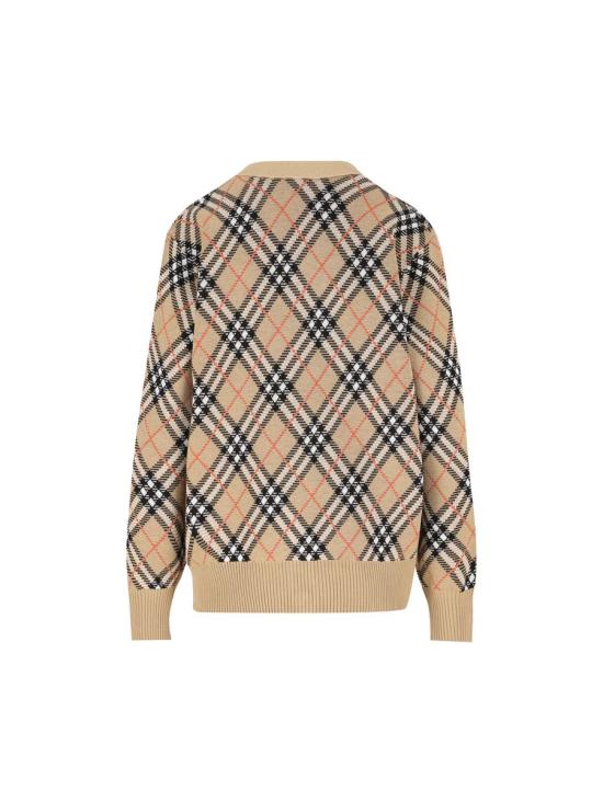 25FW 버버리 체크 울 가디건  8110579C1309 AI25 SAND IP CHECK - BURBERRY