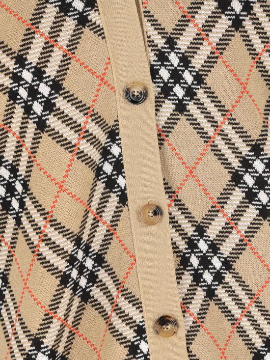 25FW 버버리 체크 울 가디건  8110579C1309 AI25 SAND IP CHECK - BURBERRY