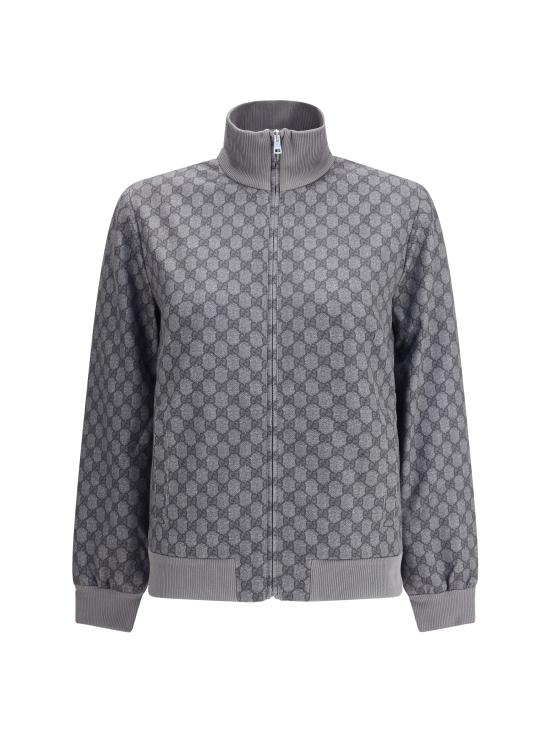 25FW 구찌 프린티드 테크니컬 저지 집 스웨트셔츠  837678XJHF0 1000 GREY