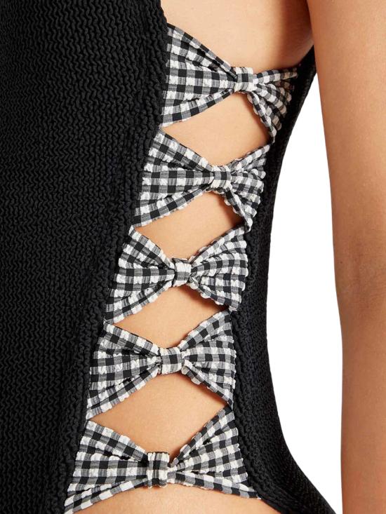25FW 훈자 지 원피스 수영복 STIFFANYC BLACK GINGHAM - HUNZA G