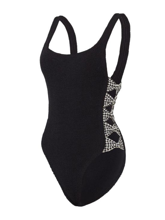 25FW 훈자 지 원피스 수영복 STIFFANYC BLACK GINGHAM - HUNZA G