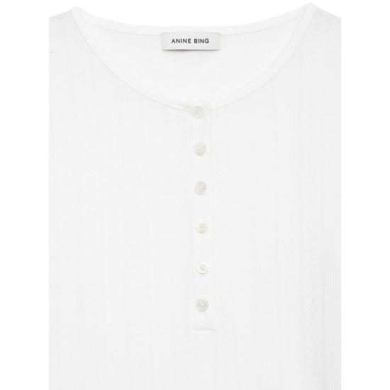 25FW 애니빙 긴팔 티셔츠 A 08 11225 OFW26 WHITE - ANINE BING