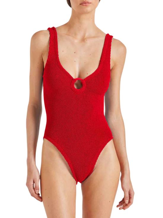 25FW 훈자 지 원피스 수영복 SCELINETX RED - HUNZA G