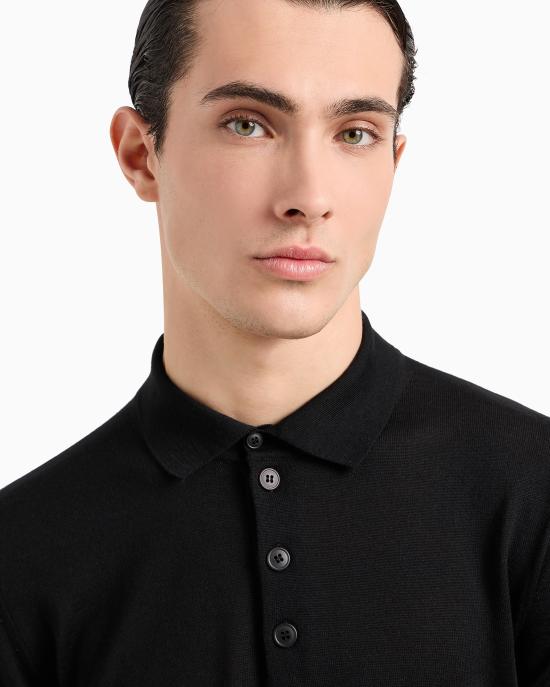 25FW 엠포리오 아르마니 폴로 티셔츠 8N1F43 1M67Z 0999 Black - EMPORIO ARMANI