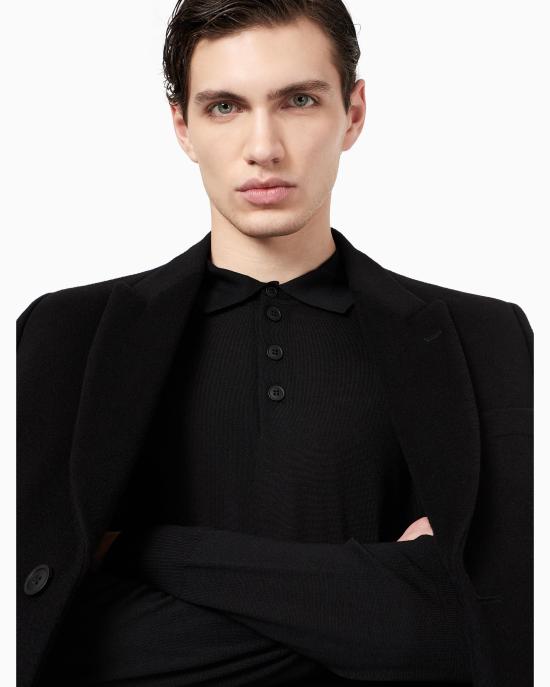 25FW 엠포리오 아르마니 폴로 티셔츠 8N1F43 1M67Z 0999 Black - EMPORIO ARMANI