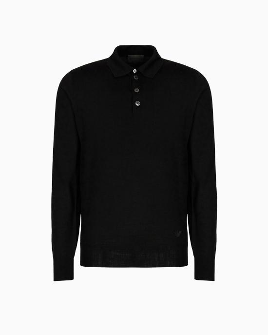 25FW 엠포리오 아르마니 폴로 티셔츠 8N1F43 1M67Z 0999 Black