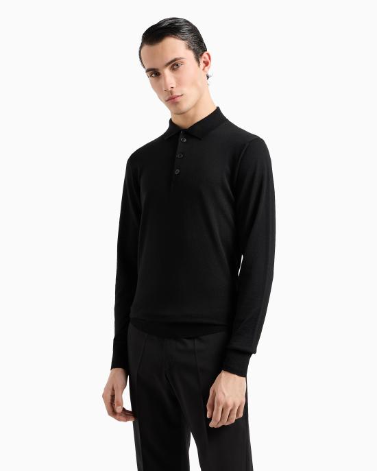 25FW 엠포리오 아르마니 폴로 티셔츠 8N1F43 1M67Z 0999 Black - EMPORIO ARMANI