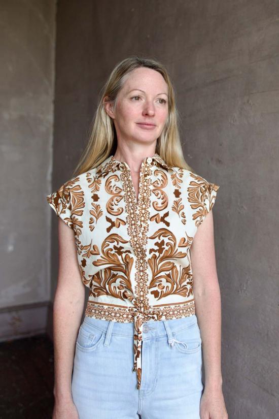  카라 카라 블라우스 카라카라 옥타비아 탑 - CARA CARA