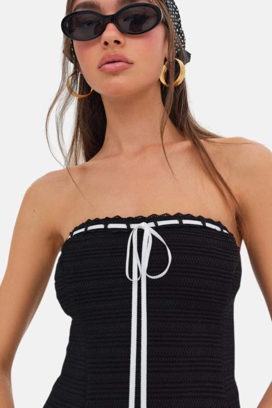  포러브앤레몬스 숏 원피스 포 러브 앤 레몬스 메이페어 크로셰 미니 드레스 블랙 - FOR LOVE & LEMONS