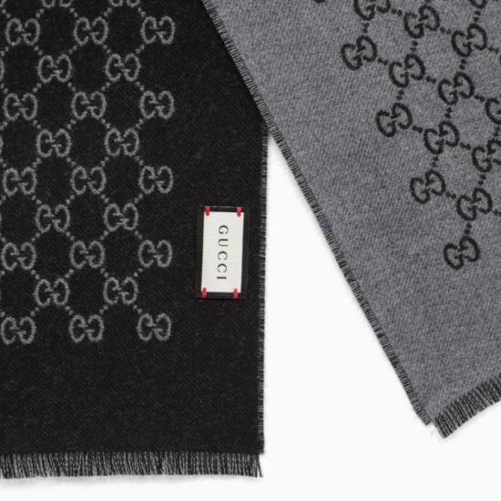 26FW 구찌 GG 자카드 울 머플러 391246 4G200 1160 DGRAY DOM - GUCCI