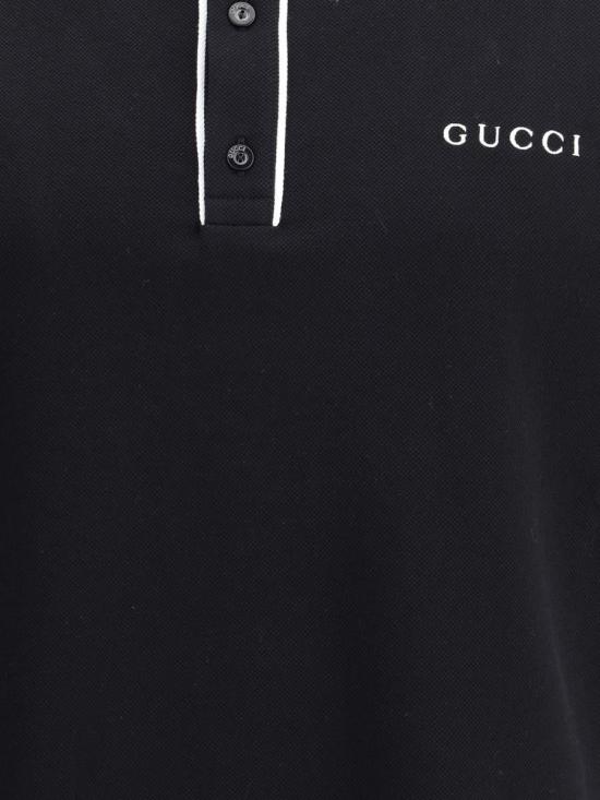 26SS 구찌 자수 코튼 피케 폴로 셔츠  806250XJHHO 1043 Black - GUCCI