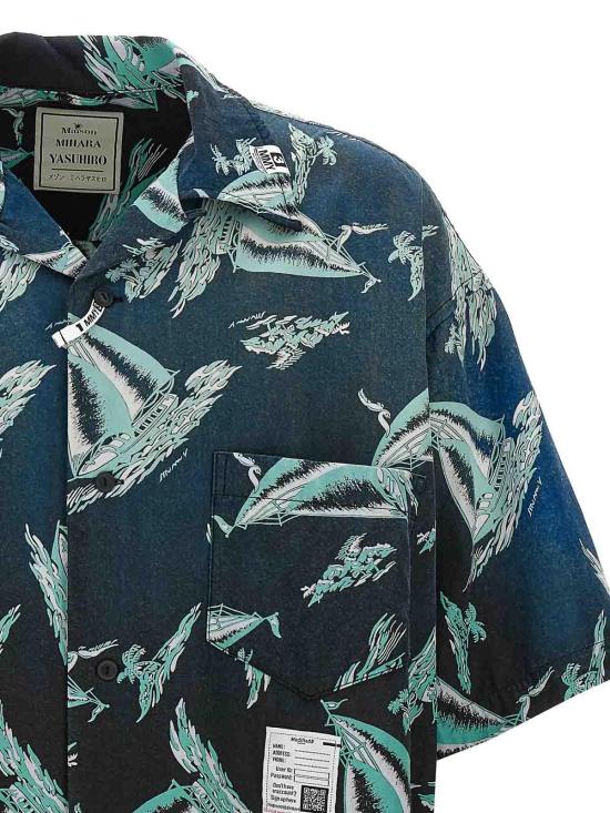 26SS 메종 미하라 야스히로 반팔 셔츠 J14SH187BLACK Blue - MAISON MIHARA YASUHIRO