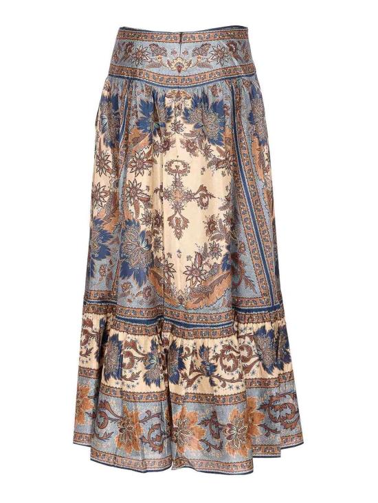 25FW 짐머만 미디 스커트 3479SSS253BLCMINFLO Blue - ZIMMERMANN