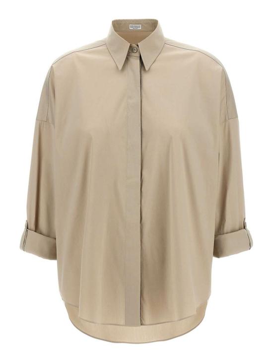 26FW 브루넬로 쿠치넬리 코튼 포플린 셔츠 M0091MA636C7498 Beige