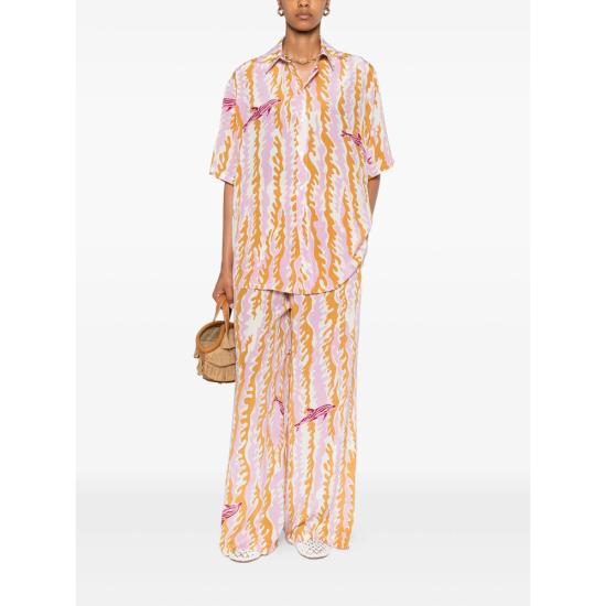 25FW Olivia Von Halle 팔라초 팬츠 PF25018 ALABAMA MIRA NEUTRALS BROWN - OTHER BRANDS