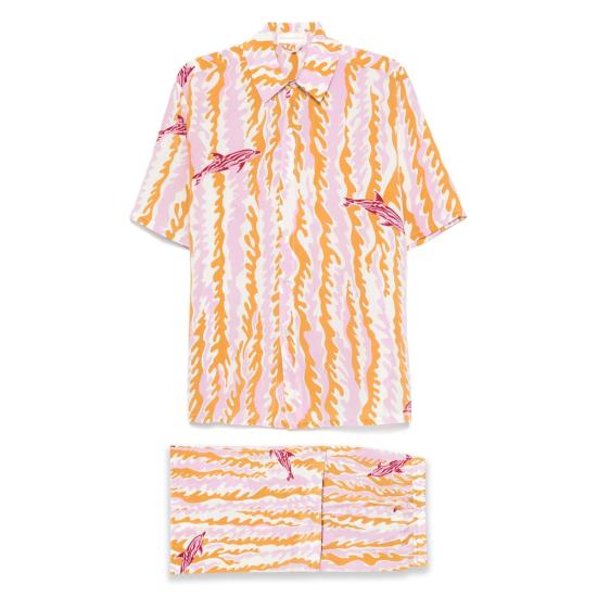 25FW Olivia Von Halle 팔라초 팬츠 PF25018 ALABAMA MIRA NEUTRALS BROWN