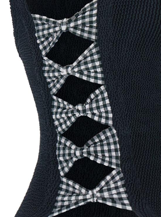25FW 훈자 지 원피스 수영복 STIFFANYCRBLACKGINGHAM Black - HUNZA G