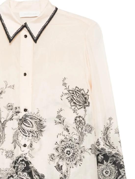 25FW 짐머만 셔츠 9923TSS251 CRMBLKFLO CREAM BLACK FLORAL - ZIMMERMANN