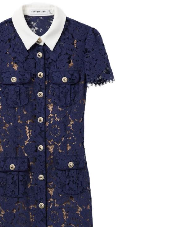 25FW 셀프 포트레이트 미디 원피스 PF25 020MBL BLUE Blue - SELF PORTRAIT