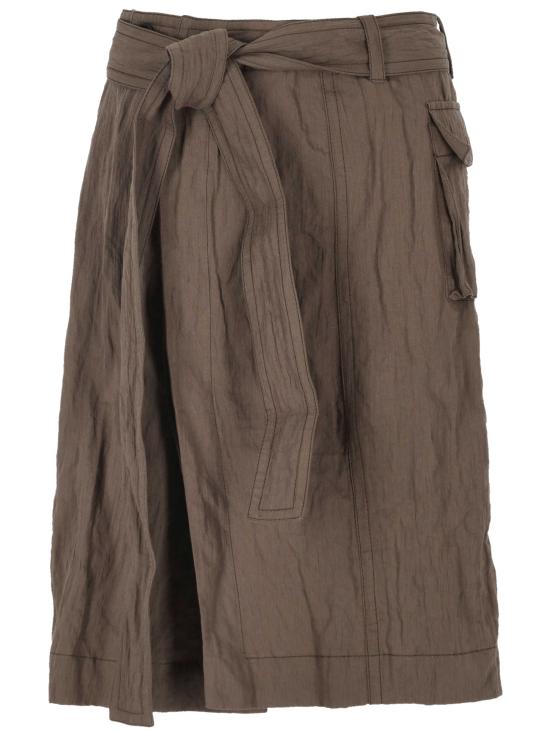 25SS 살바토레 페라가모 미디 스커트 13G997 783804 CONCRETE