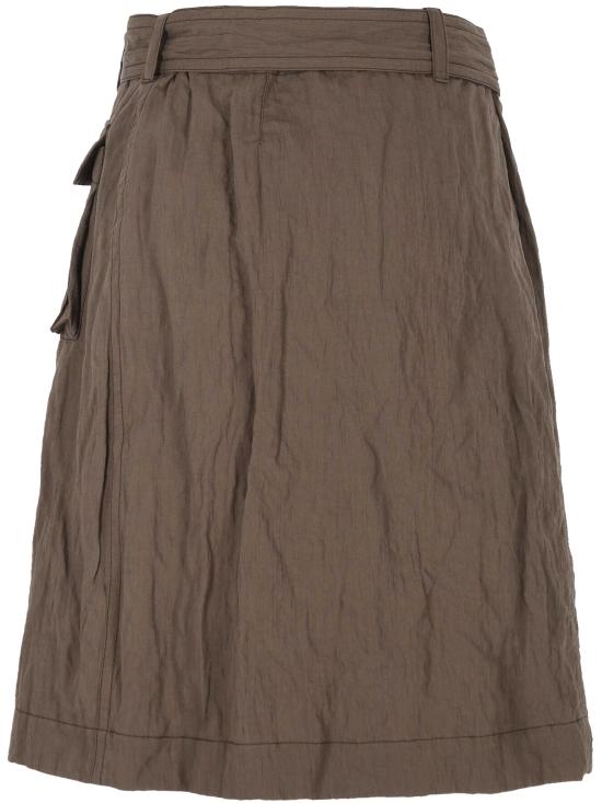 25SS 살바토레 페라가모 미디 스커트 13G997 783804 CONCRETE - SALVATORE FERRAGAMO