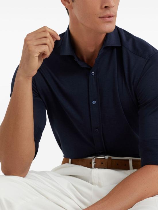 25FW 브루넬로 쿠치넬리 긴팔 셔츠 MH8366686C6134 BLUE - BRUNELLO CUCINELLI