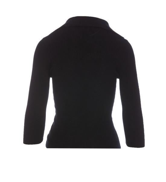 25FW 비비안웨스트우드 MARINA 마리나 오브 자수 폴로 스웨터 18030040 Y001VN401 Black - VIVIENNE WESTWOOD