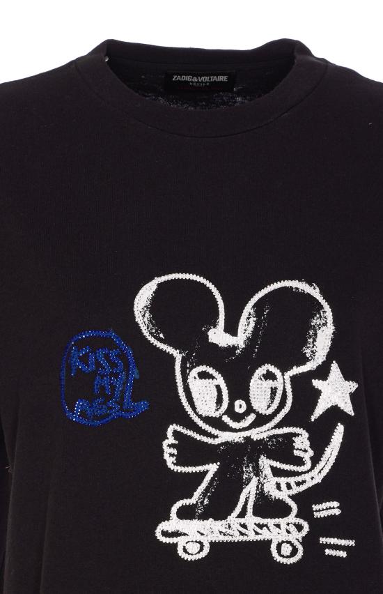 25FW 자딕앤볼테르 반팔 티셔츠 JWTS02734 011 Black - ZADIG & VOLTAIRE