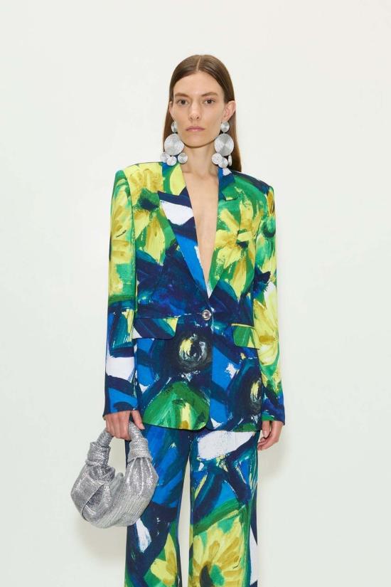  사이먼밀러 수트 자켓 Simon Miller Lennox 크레이프 재킷 대형 추상 플로럴 - SIMONMILLER