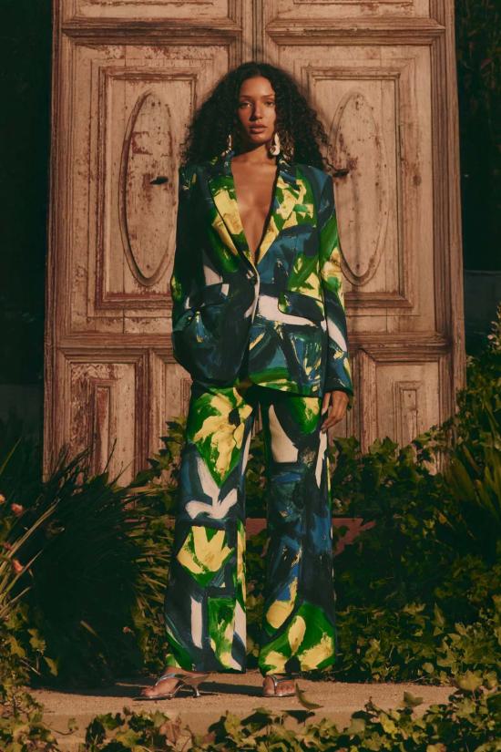  사이먼밀러 수트 자켓 Simon Miller Lennox 크레이프 재킷 대형 추상 플로럴