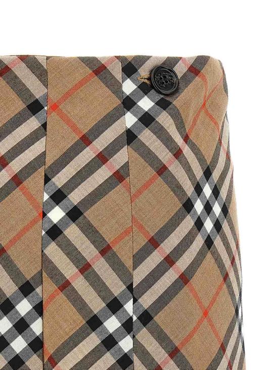  버버리 빈티지 체크 패턴 울 블렌드 미니 스커트 8102634 Multicolour - BURBERRY