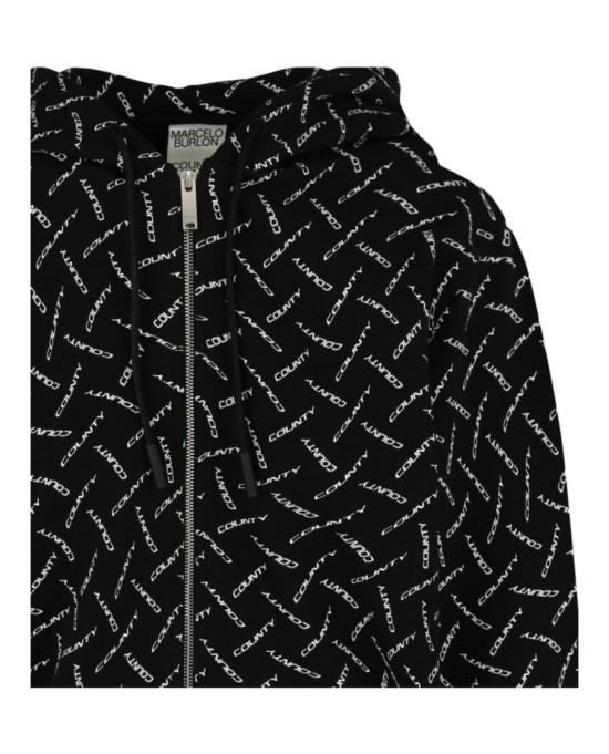 마르셀로 불론 후드 티셔츠 BE001F20 FLE00 31001 XS Black - MARCELO BURLON