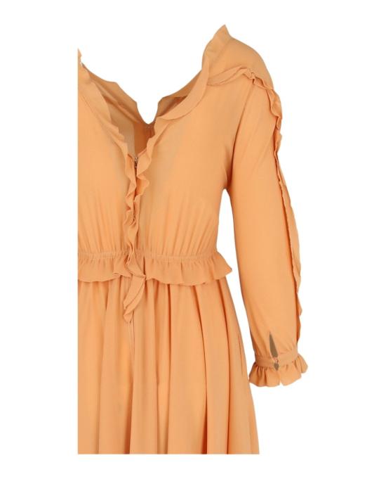 보테가베네타 롱 원피스 544909 V0M50 9330 40 Orange - BOTTEGA VENETA