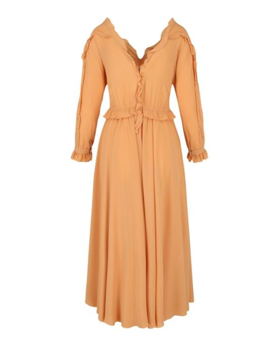  보테가베네타 롱 원피스 544909 V0M50 9330 40 Orange - BOTTEGA VENETA