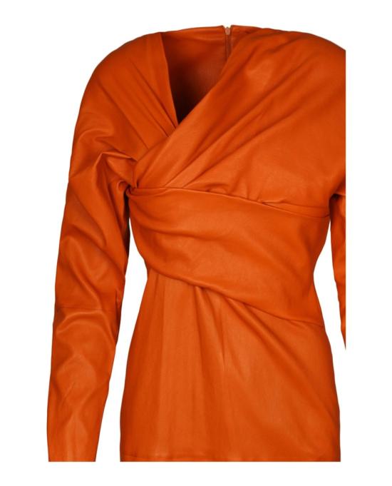  보테가베네타 미디 원피스 610223 VKK40 2707 34 Orange - BOTTEGA VENETA