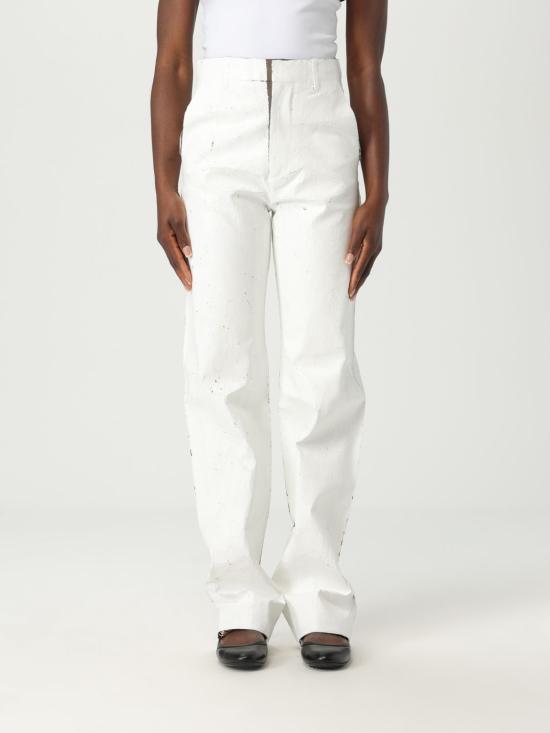 25SS MM6 메종마르지엘라 스트레이트 팬츠 S62KB0224M354370 02F White