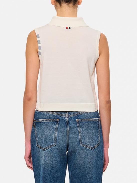 25SS 톰브라운 베스트 FKL002AY3036 100 White - THOM BROWNE