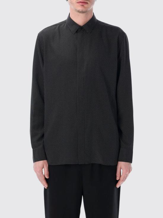 25FW 생로랑 긴팔 셔츠 646850Y301W 1000 Black