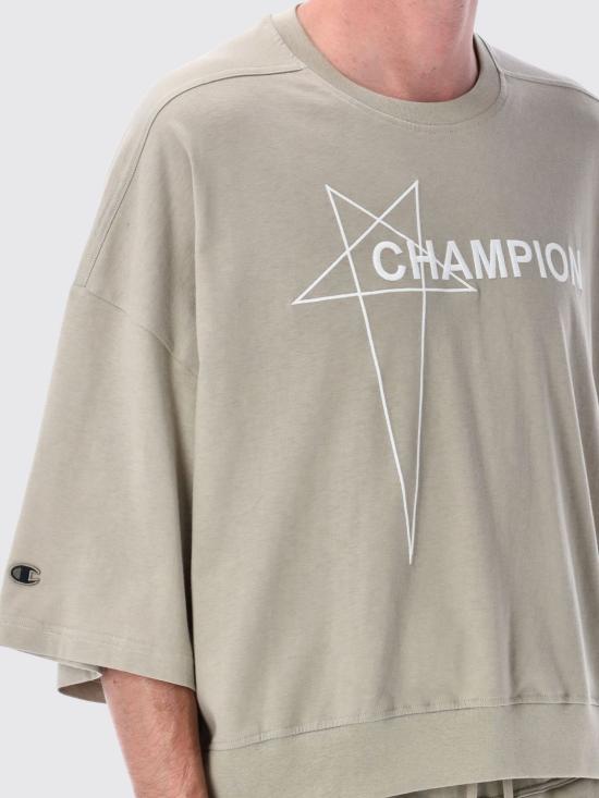 25FW 릭오웬스 x 챔피온 반팔 티셔츠 CM01E1677CHJG 08 Pearl - RICK OWENS X CHAMPIONS