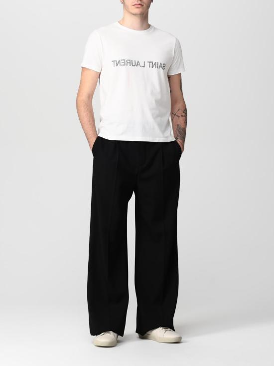 25FW 생로랑 리버스 티셔츠 663278Y37AW 9744 White - SAINT LAURENT