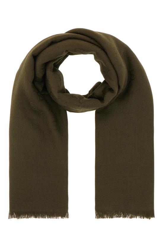 25FW 구찌 GG 울 실크 자카드 숄 8094994G930 3000 DARK GREEN BOTTLE