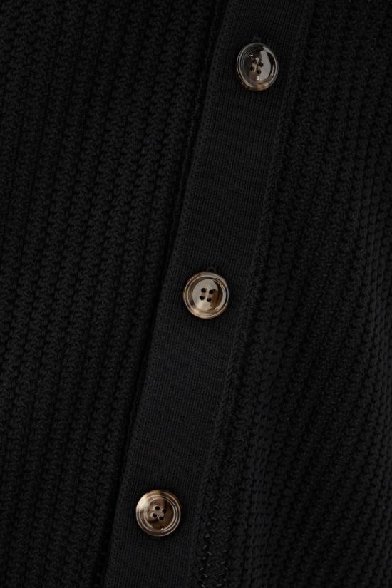 25FW 구찌 웹 아주르 코튼 니트 가디건  788009XKD15 1060 Nero - GUCCI