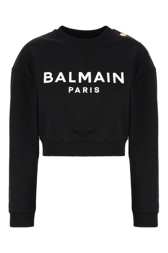 26SS 발망 긴팔 티셔츠 EF1JQ002BB02 EAB NOIR BLANC