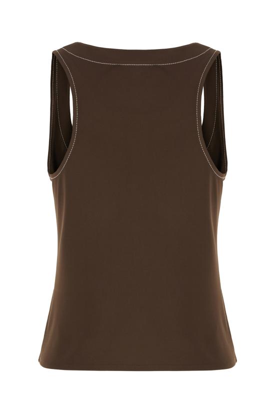 25FW 토리버치 민소매 티셔츠 170770 211 Marrone - TORY BURCH