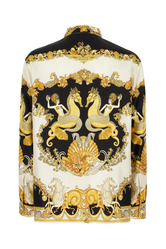 25FW 베르사체 긴팔 셔츠 10194381A14567 5W800 IVORY BLACK GOLD - VERSACE