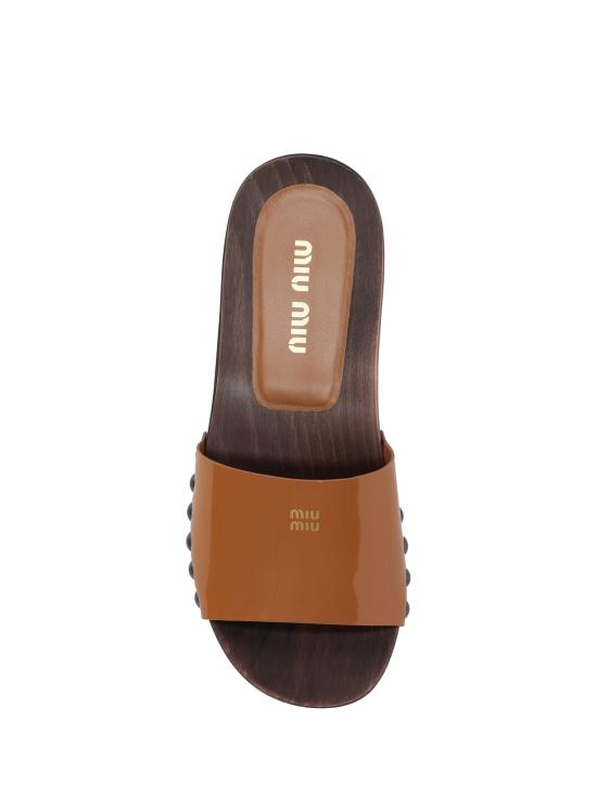 25FW 미우미우 뮬/슬리퍼 5Z425EFA030069 F098L CARAMEL - MIU MIU